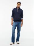 Blue Global Stripe Terry Quarter-Zip Sweatshirt  Men