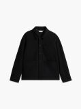 Black Mixed Texture Relaxed Chore Jacket  Men