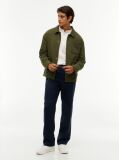 Green Mixed Texture Relaxed Chore Jacket  Men
