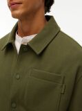 Green Mixed Texture Relaxed Chore Jacket  Men