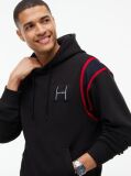 Μαύρο Hoody Με Varsity Λογότυπο Και Λεπτομέρεια Σε Αντίθεση  Άνδρες