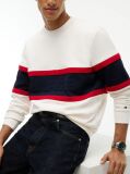 Beige Colour-Blocked Intecho Knit Sweatshirt  Men