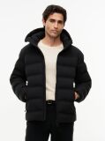 Black Performance Tech Padded Hooded Jacket  Men