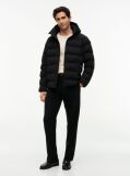 Black Performance Tech Padded Hooded Jacket  Men