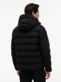 Black Performance Tech Padded Hooded Jacket  Men