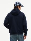 Blue Washed Flag Logo Fleece Relaxed Hoody  Men