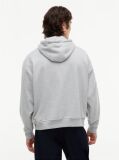 Grey Washed Flag Logo Fleece Relaxed Hoody  Men