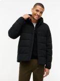 Black Double-Layer Hooded Puffer Jacket  Men