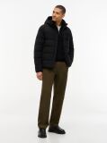 Black Double-Layer Hooded Puffer Jacket  Men
