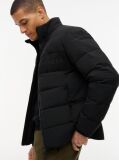 Black Double-Layer Hooded Puffer Jacket  Men