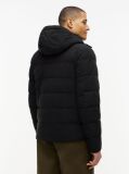 Black Double-Layer Hooded Puffer Jacket  Men