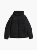 Black Double-Layer Hooded Puffer Jacket  Men