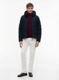 Blue Double-Layer Hooded Puffer Jacket  Men