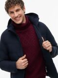 Blue Double-Layer Hooded Puffer Jacket  Men