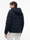 Blue Double-Layer Hooded Puffer Jacket  Men