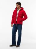 Red Double-Layer Hooded Puffer Jacket  Men