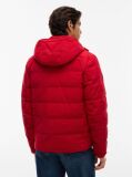 Red Double-Layer Hooded Puffer Jacket  Men