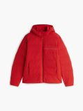 Red Double-Layer Hooded Puffer Jacket  Men