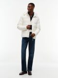 Beige Double-Layer Hooded Puffer Jacket  Men