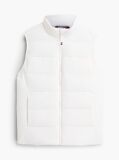 Beige Tonal Logo Quilted Gilet  Men