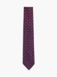 Red New York Label Geometric Silk Tie  Men