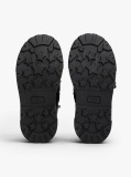 Black Knit Cuff Cleat Ankle Boots  Girls
