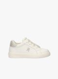 White Low Cut Velcro Sneakers  Girls