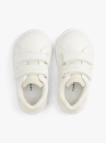 White Glitter Flag Hook And Loop Trainers  Girls