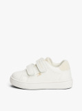 White Glitter Flag Hook And Loop Trainers  Girls