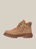 Brown Lace-Up Signature Ankle Boots  Kids Unisex