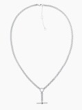 Silver T-Bar Chain Necklace  Women