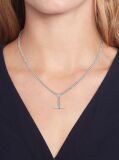 Silver T-Bar Chain Necklace  Women