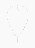 Silver Linear Logo Necklace  Women