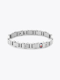 Silver Stainless Steel Flat Chain-Link Bracelet  Men