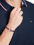 Multi TH Monogram Burgundy Leather Bracelet  Men