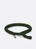 Green Enamel Flag Green Rope Bracelet  Men