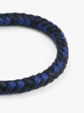 Blue Blue Braided Leather Bracelet  Men