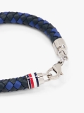 Blue Blue Braided Leather Bracelet  Men