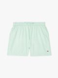 Green Essential Flag Embroidery Mid Length Swim Shorts  Boys
