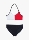 Multi Hilfiger Flag Halterneck Bikini Set  Girls