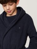 Blue Logo Embroidery Hooded Bathrobe  Kids Unisex