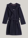 Blue Logo Embroidery Hooded Bathrobe  Kids Unisex