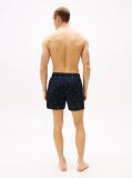 Blue Embroidery Mid Length Swim Trunks  Men