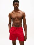 Red Essential Flag Jacquard Mid Length Swim Shorts  Men