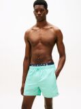 Blue Double Waistband Mid Length Swim Shorts  Men