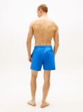 Blue Logo Embroidery Mid Length Swim Shorts  Men
