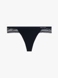 Blue Stretch Nylon Lace Thong  Women