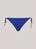 Blue Metallic String Side Tie Cheeky Bikini Bottoms  Women