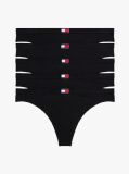 Black 5-Pack Heritage Flag Logo Thongs  Women