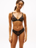 Black Floral Lace Triangle Bra  Women